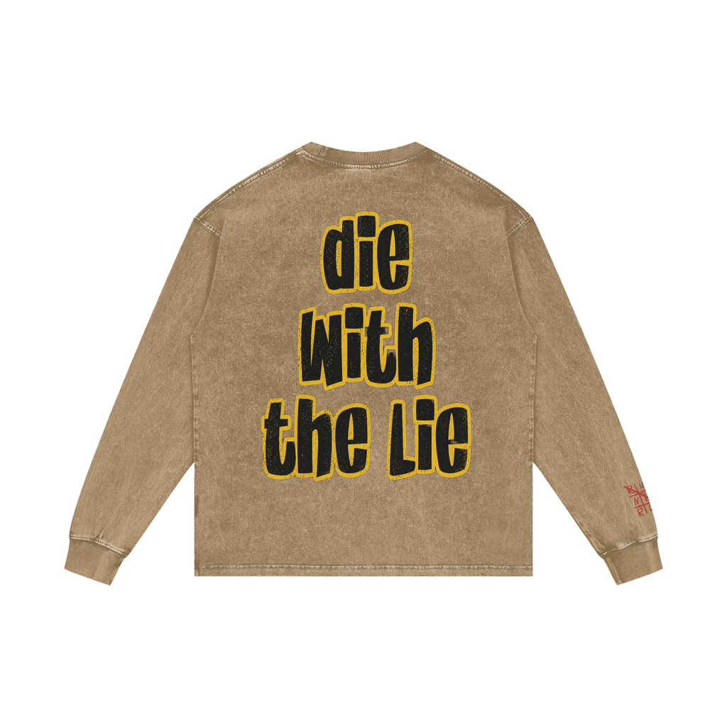 “All Cap” Acid Wash Oversize Long Sleeve