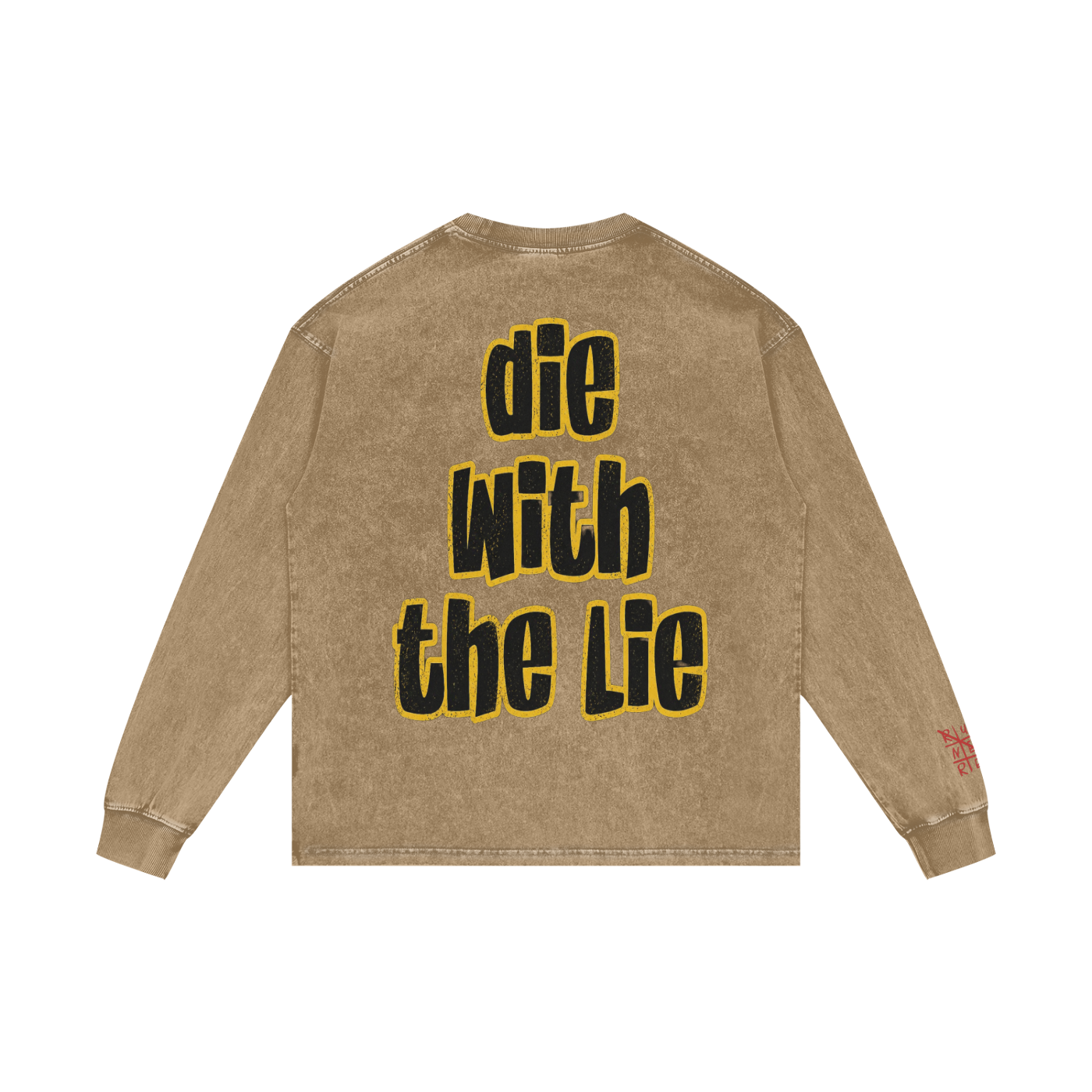 “All Cap” Acid Wash Oversize Long Sleeve