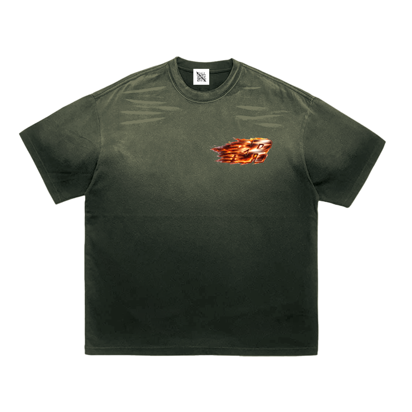 Flame logo Gradient Washed T-Shirt