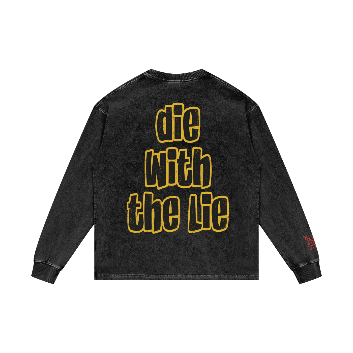 “All Cap” Acid Wash Oversize Long Sleeve