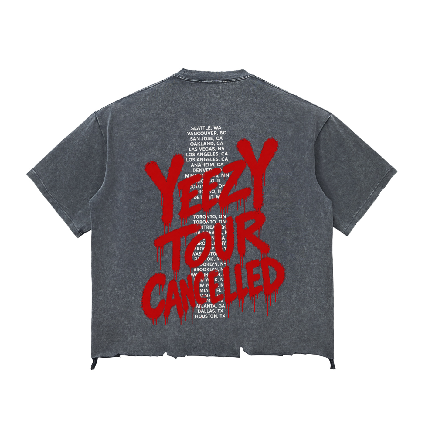 “Yeezy Hellraiser Tour” Raw-Hem Boxy T-shirt