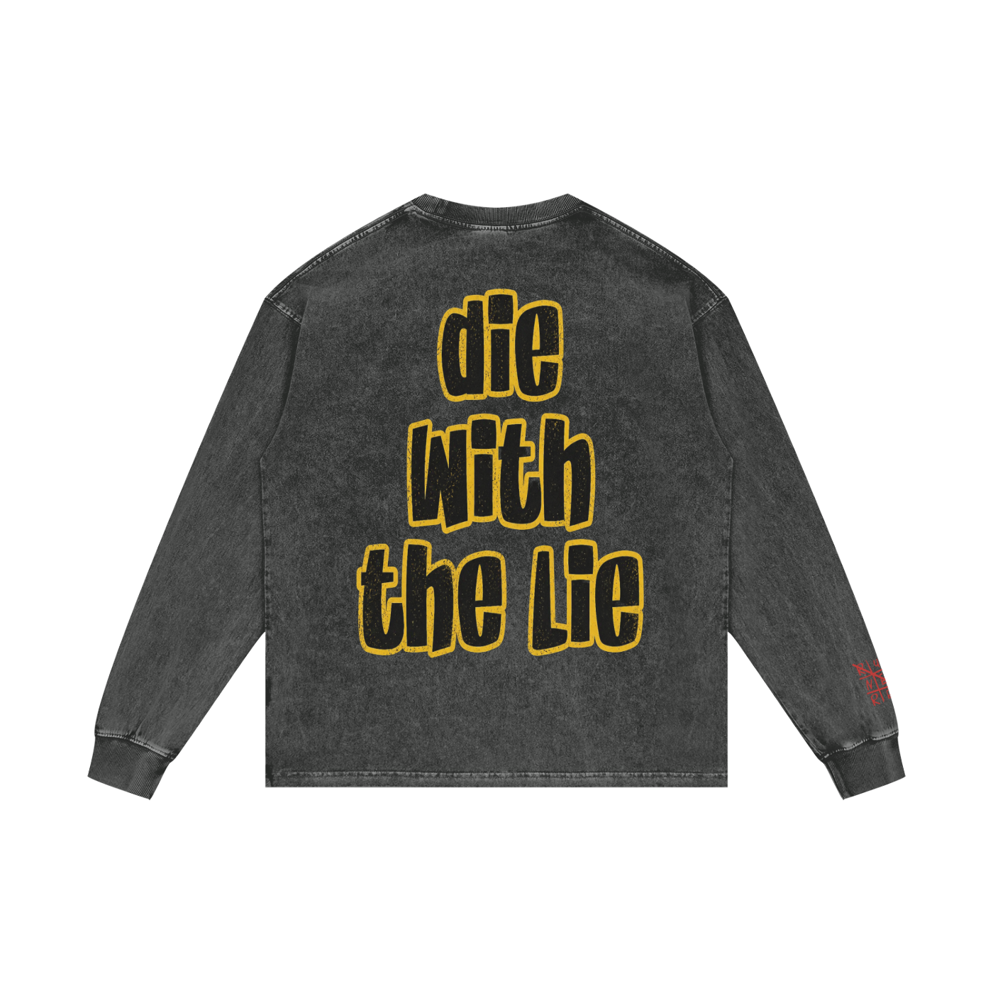 “All Cap” Acid Wash Oversize Long Sleeve