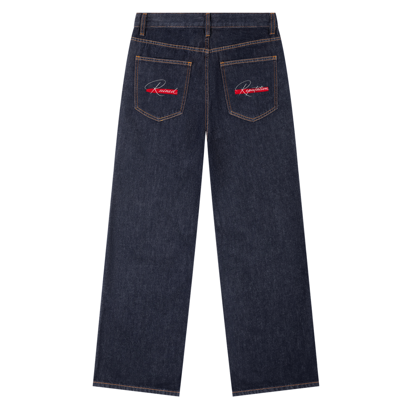 “Red Stripe” Straight Leg Denim Jeans